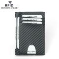 Thin Credit Card Holder PU Leather Black Carbon Fiber Slim RFID Wallets Leather Driver License Cover Holder For Men Card Wallets. 