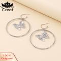 Carat Drop Earrings Sparkling Rhinestone Butterfly Dangle Drop Earrings Fashion Accessories. 