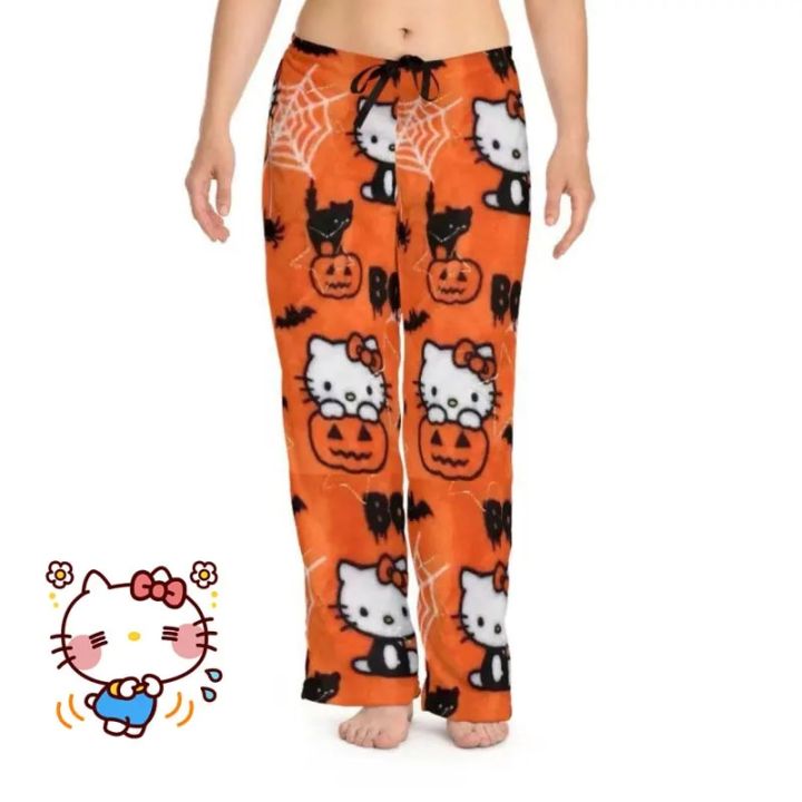 Halloween%20Sanrio%20Hello%20Kitty%20Pajama%20Pants%20Anime%20Fleece%20Double%20Elastic%20Fabric%20Soft%20Trousers%20Women%20Trousers%20Kawaii%20Birthday%20Gift%20-%20Image%205