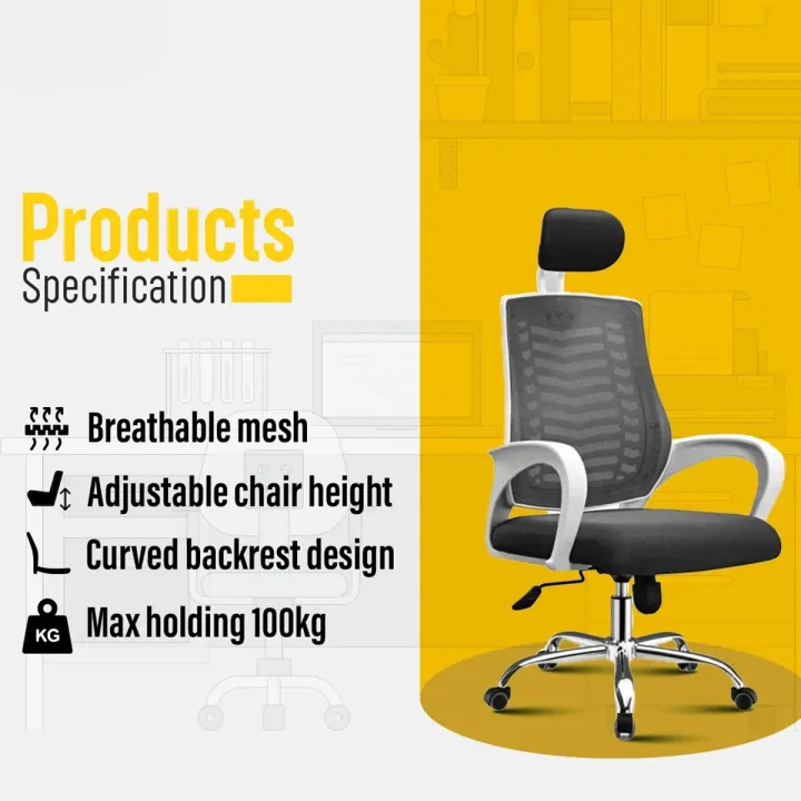 FF-EC-07SS%20(Black&White)%20Smart%20Office%20Executive%20Chair%20(V-Mesh)%20-%20Image%206