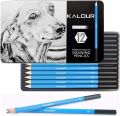 KALOUR Professional Sketching Drawing Pencils Set of 12 Tin Box.