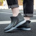 Fashion Short Boots Rain Boots Men's Non-Slip Waterproof Shoes Thickened Kitchen Rubber Shoes Car Wash Floor Wear-Resistant Rubber Boots.