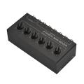 Stereo 6-Way Passive Mixer 6 in 2 Out Stereo Distributor Volume Control No Required. 
