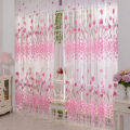 Voile Tulip Flower Rods Wear Floral Pattern Window Curtain Soft Sheer Voile Panel Drapes Curtains 1x2m For Bedroom Living Room. 