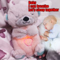 Adjustable Music Breathing Bear Baby Soothing Plush Doll Toy Baby Kids Soothing Sleeping Companion Sound and Light Baby Toy Gift.