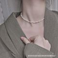 Colorful pearl necklace female clavicle chain choker French retro sense of luxury simple niche Internet celebrity natural ins. 