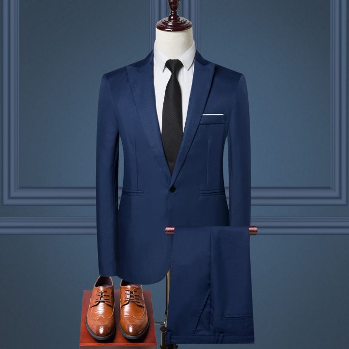 Suits For Men Wedding Blazers Set Elegant 2 Pieces Jackets Vest Pants Luxury Business Formal Full Coats 2024 Male Clothes Outfit Wearhouse
