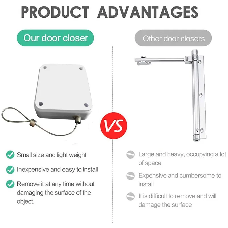Automatic Anti-Punching Door Closer window glass door closer self adhesive
