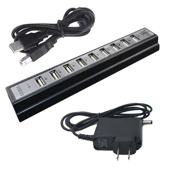 【In-Demand Item】 USB HUB 10 Port Keyboard U-disk Mouse USB 2.0 Plastic ...