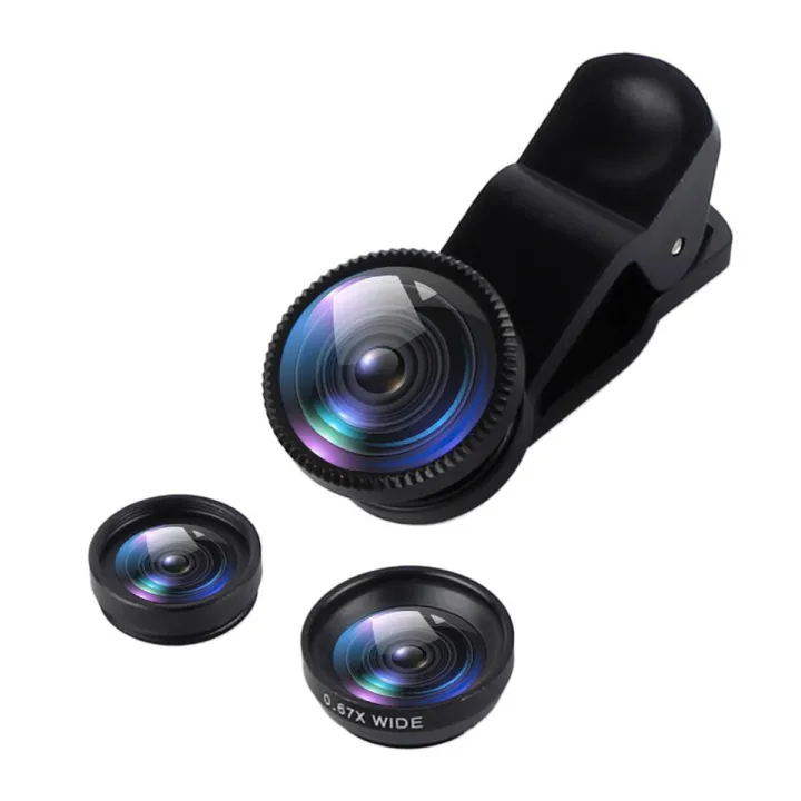 【happy one】Phone Lens 0.67x Wide Angle Zoom Fish Eye 10x Macro Lenses Camera With Clip Lens On The Phone For Smartphone