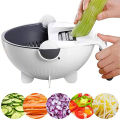 New 9 in 1 Multifunction Magic Rotate Vegetable Cutter with Drain Basket Vegetables Chopper Veggie Slicer Kitchen Tool with 8 Dicing Blades. 