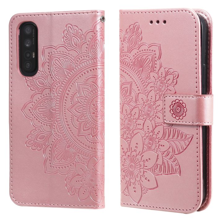 (New)For OPPO Reno3 Pro 5G / Find X2 Neo 7-petal Flowers Embossing Pattern Horizontal Flip PU Leather Case with Holder & Card Slots & Wallet & Photo Frame