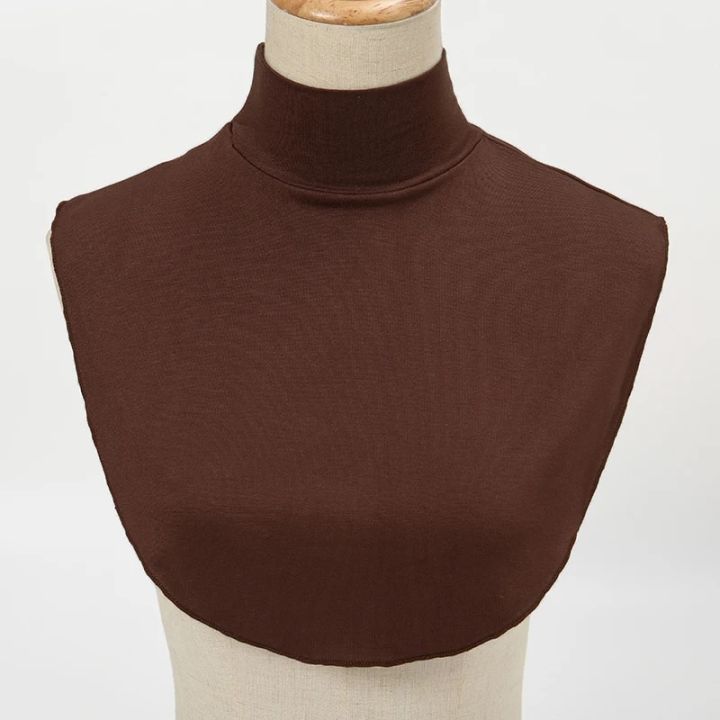 Womens%20Modal%20Turtleneck%20Collar%20Islamic%20Hijab%20Extensions%20Solid%20Color%20Mock%20Neck%20Half%20Top%20Blouse%20Detachable%20Hijab%20Neck%20Warmer%20-%20Image%203