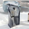 1 Pc Folding Zipper Travel Makeup Brush Bag Portable Mesh Cosmetic Bag Travel Makeup Bag Toothbrush Washing Organizer.