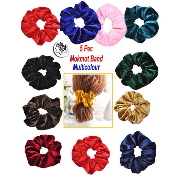 5 pcs Velvet Scrunchies Women Elastic Rubber Band Hair Rope Ponytail Holder
