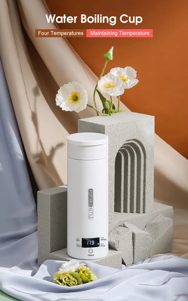 MAYTTO Boiling Water Cup Electric Heating Cup Portable Thermos Bottle 304  Stainless Steel Bottle Vacuum Flask Thermos Bottle 500ML Water Bottle