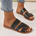 2023 summer new straight slippers women's cross-border ladies casual sandals flat large size beach shoes foreign trade women.