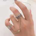 Butterfly Double Finger Chain Rings For Women - Ring SIlver Color.