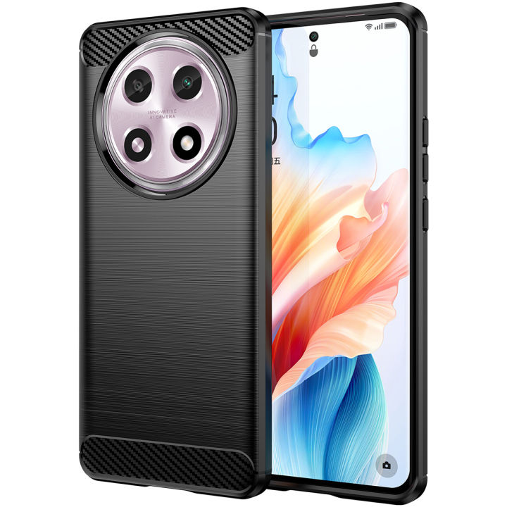 xprmy for Oppo A2 Pro Soft Carbon Fiber Brushed TPU Case Cover