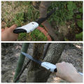 Folding Hand Saw SK5 Steel Medium-toothed Blade Soft Rubber Handle Collapsible Sharp for Woodwork/Household Cutting Tools/DIY. 