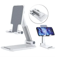 Foldable Telescopic Mobile Phone Holder Stand Desktop Bracket For Phone And Tablets - White.