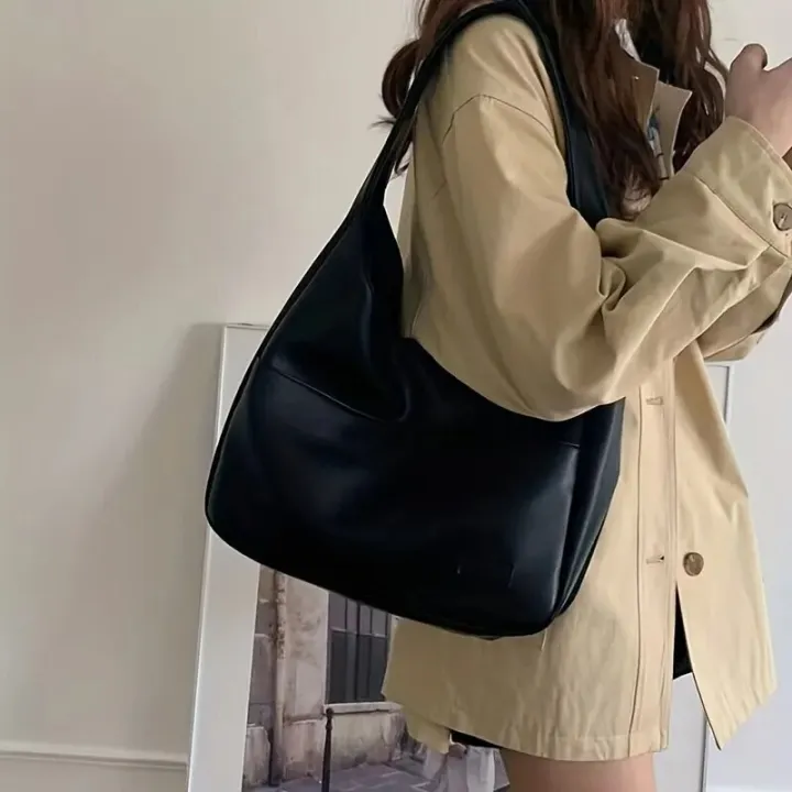 Women%20Hobo%20Bag%20Simple%20PU%20Leather%20Solid%20Shoulder%20Bag%202023%20Fashion%20Large%20Capacity%20Handbag%20For%20School%20Work%20-%20Image%205
