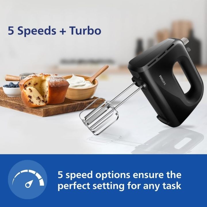 Philips%20HR3705/10%20300W%20Hand%20Mixer%20%E2%80%93%20Lightweight,%205-Speed%20Control,%20Stainless%20Steel%20Accessories%20(Black)%20-%20Image%205