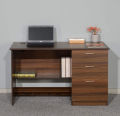 Office Table and Study Desk with Storage and Lock in Brown Finish by Trendy Mart.