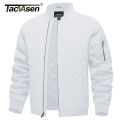 TACVASEN Full Zip Quilted Bomber Jackets Mens Winter Padded Casual Jacket Outdoor Water Resistant Antifouling Coat Outwear Tops. 