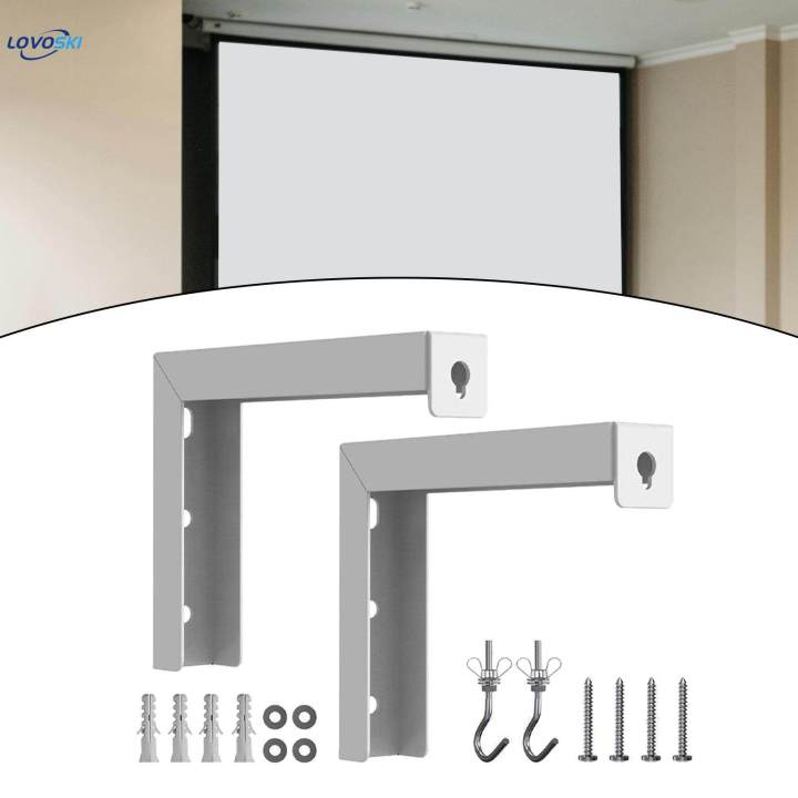2x%20Curtain%20Wall%20Mount%20Bracket%20with%20Removable%20Hook%20Stand%20for%20Screen%20-%20Image%202
