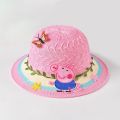 peppa pig Hat Female Korean Version Children's Knitted Sun Breathable Beach Protection Cartoon Straw.