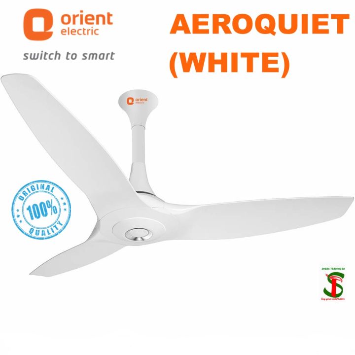 Orient Electric Aeroquiet Premium BLDC Ceiling Fan 1200MM / 48" | 100% Copper Motor | High Air Delivery | Decorative Fan (White)