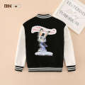 Children's clothing girls' autumn coat spliced baseball Zhu Xiaodi printed cartoon jacket cut size special offer. 