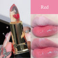 Magic Temperature Color Changing Lipstick Gold Foil Flower Lipstick Waterproof Red Jelly Lip Plumper Makeup Girl Cute Cosmetics. 