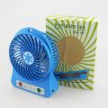 USB Portable LED Mini Fan Air Cooler 2400mAh Rechargeable Lithium Battery.