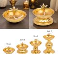 Ghee Lamp Holder Alloy Altar Supplies Tibetan Dimmable Tea Light Holder for Tabletop Bedroom Home Living Room Decoration.