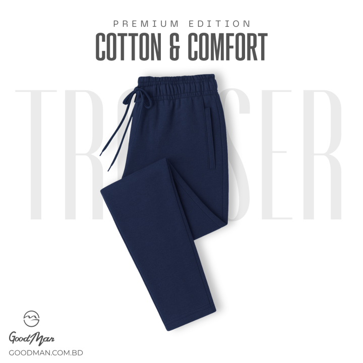 Premium Quality Navy Blue Color Cotton Trouser for Men.