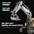 11-Channel 2.4G RC Excavator Toy - Realistic Alloy & Plastic Engineering Vehicle - Durable Electronic Gift for 6-10 Year Olds - Interactive Playtime.