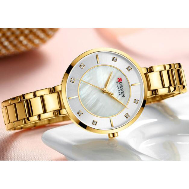 CURREN%209051%20Golden%20Stainless%20Steel%20Analog%20Watch%20For%20Women%20-%20Golden%20&%20White%20-%20Image%204