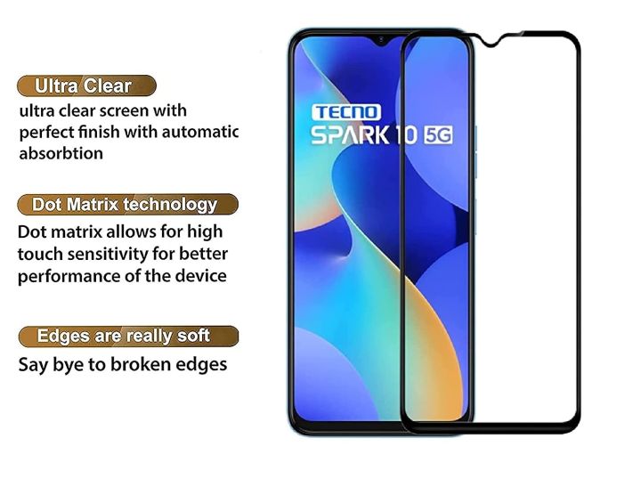Tecno%20Spark%2010%20/%2010C%20Full%20Glue%20Tempered%20Glass%20Screen%20Protector%20-%20%20Transparent%20-%20Image%203