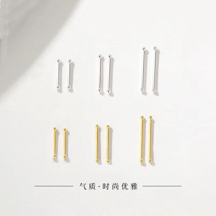 999%20Pure%20Silver%20Ear%20Hole%20Earrings%20for%20Women,%20Sterling%20Silver,%20Small%20Mini%20Double-Headed%20Ear%20Sticks,%20Ear%20Bone%20Nails,%20Simple%20Ear%20Needle%20Earrings%20-%20Image%202