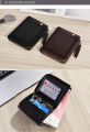 Good sale mens small casual travelling cards holder coin purse pu leather zipper wallets for men.