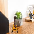 Guitar Model, Basswood Mini Guitar Model Reddish Brown with Stand for Home. 