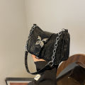 Aesthetic bow, new spring and summer trend, sweet and cool, personality casual chain, armpit, shoulder crossbody, handbag, bag women.
