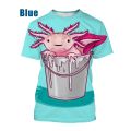 Axolotl 3D Print T-shirt Newest Animal Fashion Unisex Personality Creative Short Sleeve. 