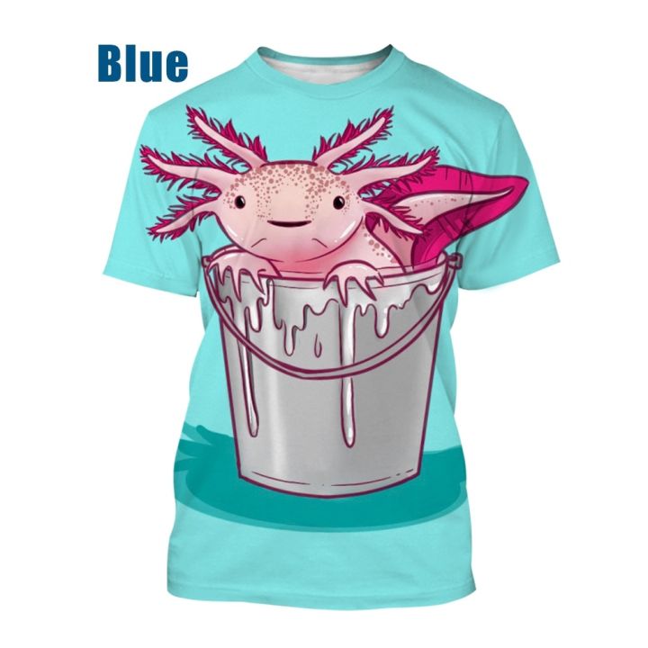 Axolotl%203D%20Print%20T-shirt%20Newest%20Animal%20Fashion%20Unisex%20Personality%20Creative%20Short%20Sleeve%20-%20Image%202