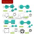 4 Style Flower Petal Veiner Silicone Molds With Stainless Steel Cutter Mold Set Fondant DIY Handmade Mould Cake Decorating Tool. 
