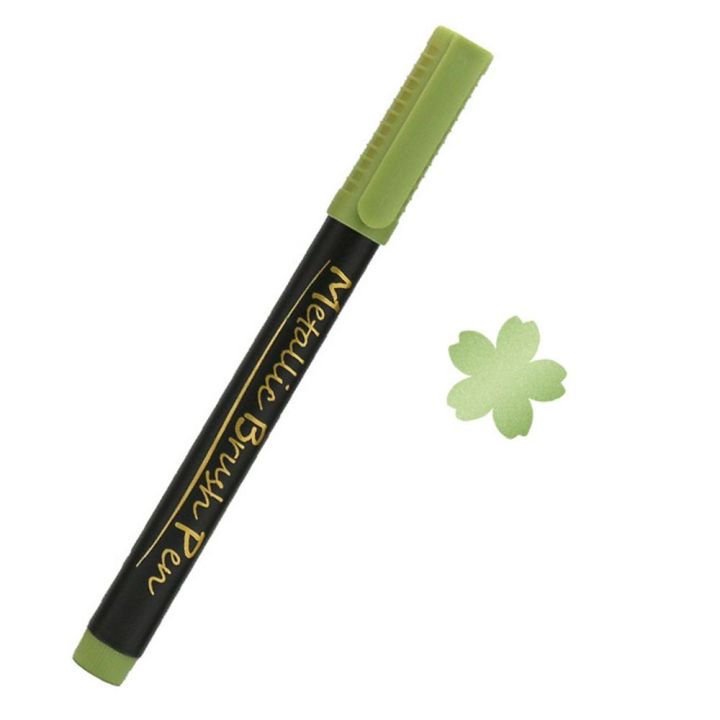 High Quality Soft Head Metallic Marker Pen Water-Based ink Doodle Marking Metallic Color Pen DIY Coloring Paint Pen School Office