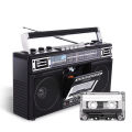 RALEDY Retro Boombox Cassette Player Portable Vintage Digital Radio AC Powered or Battery Operated Stereo AM/SW/FM Radios USB TF. 