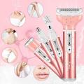 Kemei KM-6637 Multifunctional 4 in 1 Rechargeable woman body shaver Beard Eyebrow, Nose Trimmer set Female Electric shaver. 